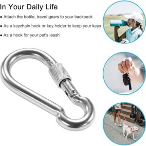 61OpnPibO1L._AC_SX569_ PROND Locking Carabiners, Heavy Duty Carabiner, 316 Stainless Steel Screw Lock Carabiner Hooks, 2.7inch (2PCS - 316 Stainless Steel-B08YK44Z18)