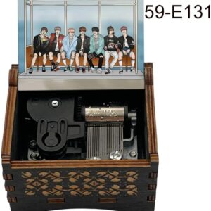[1Pcs] Black Wood Auto mechanical Music Box for piano guitar Friends birthday New year Christmas gift-B0D96KCPCP