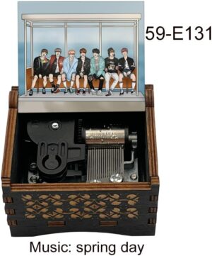 [1Pcs] Black Wood Auto mechanical Music Box for piano guitar Friends birthday New year Christmas gift-B0D96KCPCP