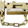 [1 Pcs] Door Chain Lock, Steel Slide Bolt Latch Safety Door Lock with Anti-Theft Chain and Spring Lock (Gold)-B0CK8CHNM2