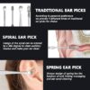 6 Pieces Stainless Steel Ear Wax Removal Kit, Reusable Ear Cleaning Tool, Ear Wax Cleaner, Ear Curette with Leather Storage Bag1 (Random Color)-B0DY7GVDZ2