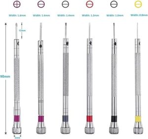 6PCS Micro Precision Screwdriver Set, Premium Screwdriver Kit 0.8-1.8mm, for Watch Repair, Eyeglasses Repair, Jewelry Work, Electronics Repair-B0CTRRQQVH