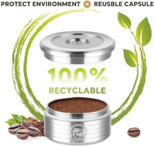 [2 Cpsuls Stainless + Tamper ] Reusable stainless steel coffee capsule kitchen reusable coffee capsule cup filter compatible with Delta (Q) coffee accessories,-B0DHLV4V7K