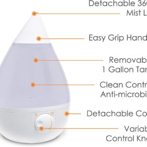Nikuwaxi 3 L Ultrasonic Cool Mist Humidifier, Essential Oil Diffuser, Whisper Quiet Operation, Automatic Shut-off, 7 Color LED Night Light Function for Bedroom, Home, Office and Plants-B0BW36451Y