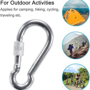 61Y7e+A4ZTL._AC_SX569_ (1) PROND Locking Carabiners, Heavy Duty Carabiner, 316 Stainless Steel Screw Lock Carabiner Hooks, 2.7inch (2PCS - 316 Stainless Steel-B08YK44Z18)
