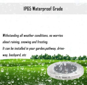 Disk Lights, Solar Ground Light with 4 leds, Waterproof IP65 Garden Path Landscape Lighting with Light Sensor, Pack of 4, (White)-B091J6ZH3K