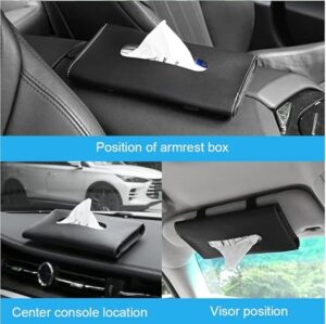 1Pcs Leather Sun Visor Napkin Box Holder Hanging Car Mask Holder Shading Tissue Case Organizer Auto Storage Decoration Craft-B0B4WMPG6X