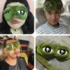1Pcs - 3D Frog Cartoon Design Sleeping Eye Blinder Soft Plush Eye Mask Green-B0CKVXHVZZ