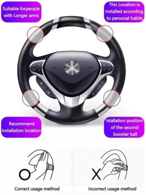 ANER Steering Wheel Spinner Knob, Universal Vehicle Steering Wheel Spinner, Metal Bearing Steering Driving Helper Booster, for All Cars, Trucks, Semis, Tractors, Boats-B0DWTR9THY