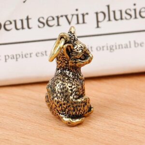 61aS2FOfVVL._AC_ Small Metal Brass 2.5 * 2.30 Cm Tiger Key Chains (No #3) DIY Hangings Jewelry Accessories Vintage Cute Animal Figurines Car Keyrings Pendants Children Gifts-B0DBG365XC