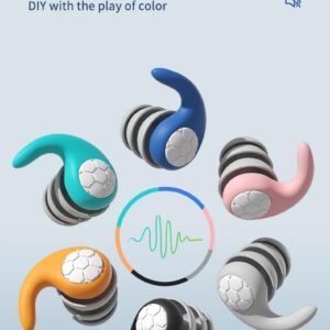 61aZO404-AL._AC_SL1352_ 1 Pair Triple Layer Silicone Noise Cancelling Earplugs Suitable for Sleep Swimming Waterproof Noise Filter Creating Random Color-B0DWVB6X7S