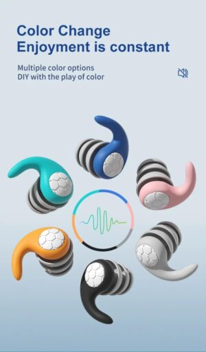 1 Pair Triple Layer Silicone Noise Cancelling Earplugs Suitable for Sleep Swimming Waterproof Noise Filter Creating Random Color-B0DWVB6X7S