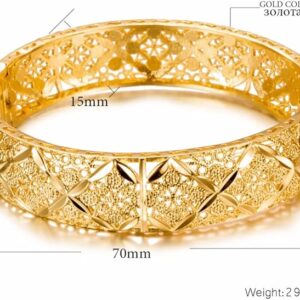 1Pcs Luxury Gold Color Bracelets For Women Men Ramadan Ethiopian Dubai Bangles&Bracelet African/Arab Weeding Jewelry Gift one size-B0DV9DDRST
