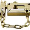 [1 Pcs] Door Chain Lock, Steel Slide Bolt Latch Safety Door Lock with Anti-Theft Chain and Spring Lock (Gold)-B0CK8CHNM2