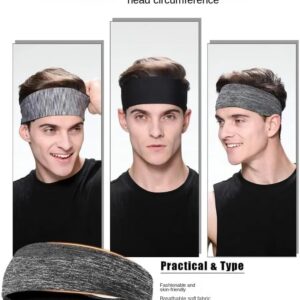 [1PCs - Black] Sport Headbands Sweatband Elastic Yoga Running Hair Band Sweat Bandage Workout Tennis Fitness Jog Basketball Headscarf Men Women(053)-B0D3LHNV5Y