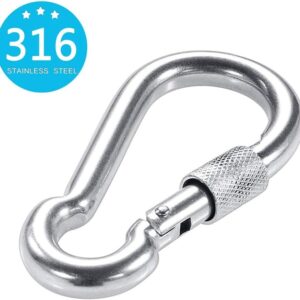 61f9ayY5VJL._AC_SL1001_ PROND Locking Carabiners, Heavy Duty Carabiner, 316 Stainless Steel Screw Lock Carabiner Hooks, 2.7inch (2PCS - 316 Stainless Steel-B08YK44Z18)