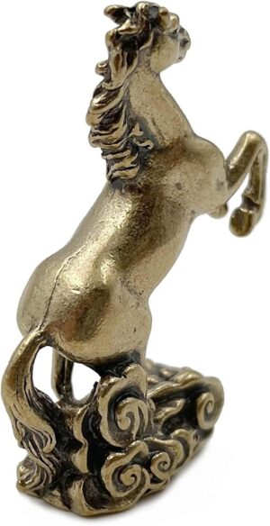 1pcs - Very Small Copper Running Horse Sculpture Ornaments Retro Brass Animal Feng Shui Small Statue Office Desk Home Decorations Figurines - 5.5 CM Max-B0C384C9DK