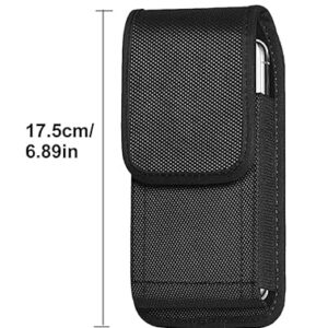 61iHOmfUOSL._AC_SY450_ Tactical Cell Phone Pouch Holster with Free D Shaped Buckle Protable Wallet Card Waist Pack Outdoor Sports Nylon Carrying Case - Vertical (XXL) 17.5 * 10CM-B0DB76328L