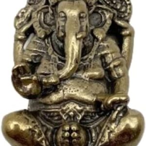Mini Vintage Brass Ganesh Statue Pocket India Thailand Elephant God Figure Sculpture Home Office Desk Decorative Ornament Gift-B09YMM815P