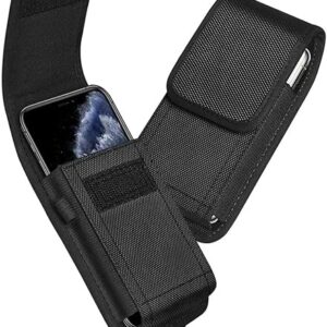 61jpkPfokPL._AC_SY450_ Tactical Cell Phone Pouch Holster with Free D Shaped Buckle Protable Wallet Card Waist Pack Outdoor Sports Nylon Carrying Case - Vertical (XXL) 17.5 * 10CM-B0DB76328L