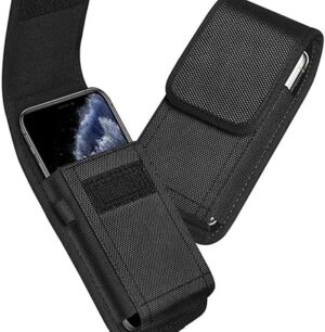Tactical Cell Phone Pouch Holster with Free D Shaped Buckle Protable Wallet Card Waist Pack Outdoor Sports Nylon Carrying Case - Vertical (XXL) 17.5 * 10CM-B0DB76328L