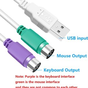 [1Pcs-19Cm] High quality USB Male To PS/2 For PS2 Female Converter Cable Cord Converter Adapter Keyboard GSO71502-USB-PS2 [Regular version F56]-B0D4GYV8W4