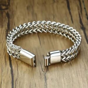 [1 Pc] Hip Hop Personality Cuban Chain Bracelet For Men Charm Stainless Steel Braided Keel Bracelet Jewelry Birthday Gift For Lover-B0CDHQ9BFC