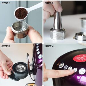 61ncOTSwLbS._AC_SL1000_ Reusable Coffee Capsule, Stainless Steel Capsule for K-Fee Caffitaly Cafissmo with Plastic Spoon Cleaning Brush-B0BWRPVPGD