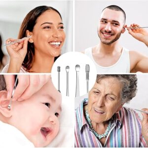 6 Pieces Stainless Steel Ear Wax Removal Kit, Reusable Ear Cleaning Tool, Ear Wax Cleaner, Ear Curette with Leather Storage Bag1 (Random Color)-B0DY7GVDZ2