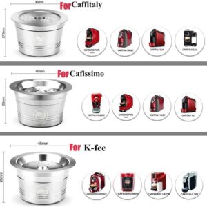 61oaieFSm3L._AC_SL1000_ Reusable Coffee Capsule, Stainless Steel Capsule for K-Fee Caffitaly Cafissmo with Plastic Spoon Cleaning Brush-B0BWRPVPGD