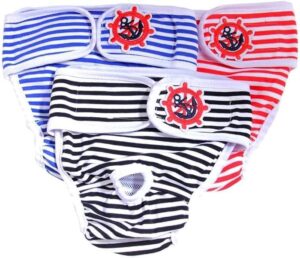 [1 Pcs] Female Dog Shorts Panties Menstruation Underwear Briefs Jumpsuit Pet Physiological Pant Diaper Sanitary Washable Dog Pants (Blue, 2XL, 1, Piece)-B0DVMNV9PY