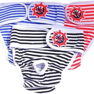 [1 Pcs] Female Dog Shorts Panties Menstruation Underwear Briefs Jumpsuit Pet Physiological Pant Diaper Sanitary Washable Dog Pants (Blue, 2XL, 1, Piece)-B0DVMNV9PY