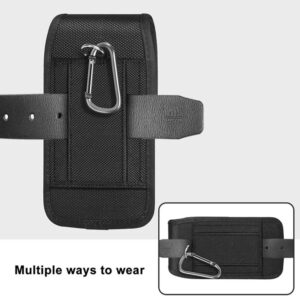 Tactical Cell Phone Pouch Holster with Free D Shaped Buckle Protable Wallet Card Waist Pack Outdoor Sports Nylon Carrying Case - Vertical (XXL) 17.5 * 10CM-B0DB76328L