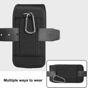 61qiEogRG2L._AC_SL1001_ Tactical Cell Phone Pouch Holster with Free D Shaped Buckle Protable Wallet Card Waist Pack Outdoor Sports Nylon Carrying Case - Vertical (XXL) 17.5 * 10CM-B0DB76328L