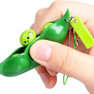 61r66QzWOaS._AC_SL1500_ Three pieces Fidget Bean Squeeze Bean Edamame Keychain Fidget Toy with Funny Facial Expressions,Pea Keychain for Kid and Adults Improve Focus Toy-B0968XZSMQ