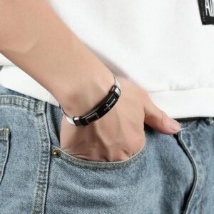 1Pcs - Cross Stainles Steel Mesh Belt Bracelet Fashion Men's Wrist Bracelets On Hand Classic Bracelet Adjustable Jewelry MAx 21Cm-B0DL2DLSWK