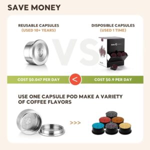 [2 Cpsuls Stainless + Tamper ] Reusable stainless steel coffee capsule kitchen reusable coffee capsule cup filter compatible with Delta (Q) coffee accessories,-B0DHLV4V7K