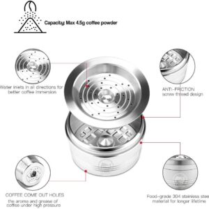 61v898E-a+L._AC_SL1000_ Reusable Coffee Capsule, Stainless Steel Capsule for K-Fee Caffitaly Cafissmo with Plastic Spoon Cleaning Brush-B0BWRPVPGD