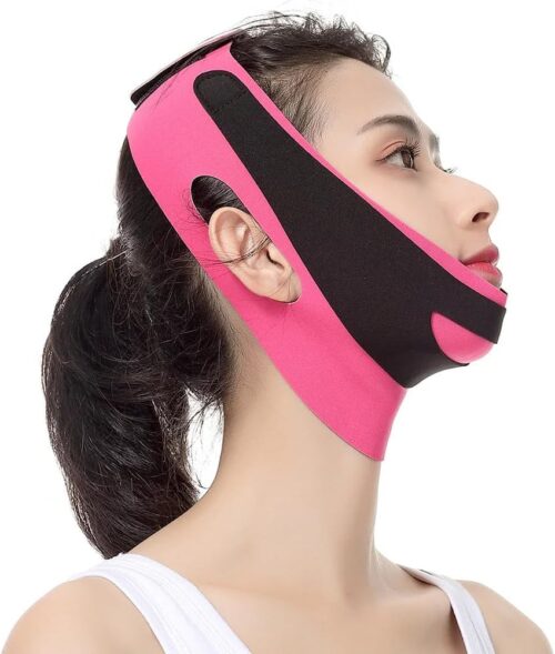 MySouq.Store Face Lifting Belt Elastic Face Slimming Bandage V Line Face Shaper Women Chin Cheek Lift Up Belt Facial Anti Wrinkle Strap Face Care Slim Tools (Color : Pink)-B0DVRVHBBC