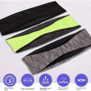 [1PCs - Black] Sport Headbands Sweatband Elastic Yoga Running Hair Band Sweat Bandage Workout Tennis Fitness Jog Basketball Headscarf Men Women(053)-B0D3LHNV5Y