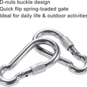 61vl0RBiVrL._AC_SX569_ PROND Locking Carabiners, Heavy Duty Carabiner, 316 Stainless Steel Screw Lock Carabiner Hooks, 2.7inch (2PCS - 316 Stainless Steel-B08YK44Z18)