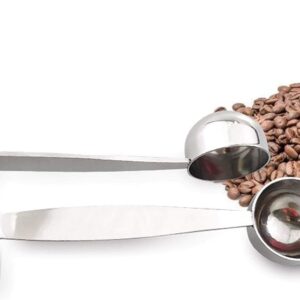 [1 PCs] Coffee Bean Press Espresso, Rumanle Stand Coffee Measure tamper spoon Stainless Steel Coffee & Tea Tools Measuring Tamping Scoop Coffee Tamper (1 Piece, Silver) 5 Cm diameter