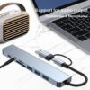 8-IN-2 USB HUB 3.0 USB C HUB Dock Station 5Gbps High Speed Transmission USB Splitter Type C to USB OTG Adapter For Macbook Pro (7-IN-2, CHINA)-B0DX852HFM