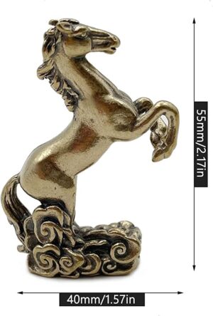 1pcs - Very Small Copper Running Horse Sculpture Ornaments Retro Brass Animal Feng Shui Small Statue Office Desk Home Decorations Figurines - 5.5 CM Max-B0C384C9DK