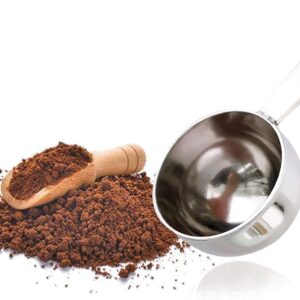 [1 PCs] Coffee Bean Press Espresso, Rumanle Stand Coffee Measure tamper spoon Stainless Steel Coffee & Tea Tools Measuring Tamping Scoop Coffee Tamper (1 Piece, Silver) 5 Cm diameter