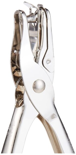 Metal Hand Punch, 1 Hole Punch, Single Hole Punch, Stainless Steel Paper Punch, 6 mm, Capacity 8 Sheets, Silver 1Pcs-B0DW9B6H35