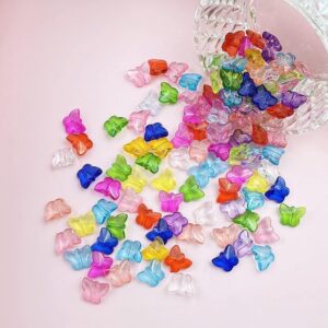 100PCS Mini Acrylic Beads 15mm Beads for Jewelry Making Bracelets Necklaces Earrings Key Chains Accessories DIY Crafts Valentine Christmas Birthday Gifts Mixed Color (butterflies)-B0DFH31G7G