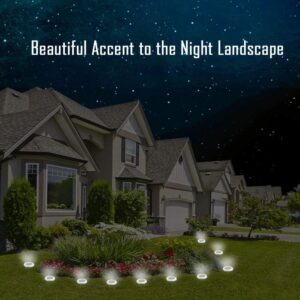 Disk Lights, Solar Ground Light with 4 leds, Waterproof IP65 Garden Path Landscape Lighting with Light Sensor, Pack of 4, (White)-B091J6ZH3K