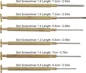 6Pcs 0.8-1.8mm Small Copper Slot Small Screwdrivers Flat Blade Screw Driver Watch Glasses Computer Phone Repair Tools Watchmaker Small Screwdriver-B0CFCSHPK9
