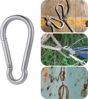 Spring Snap Hook Storng Clip Heavy Duty Steel For Swing seat Securing tents, tarps, and canopies. Connecting ropes, chains, and tools. Craft and decorative uses. Multi Uses-B0DWFX735C